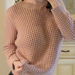Forever 21 crocheted rounded collar mauve/beige sweater, S